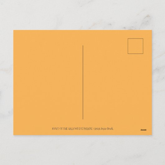 HALLOWEEN PARADE Witch Giraffe Beer Zebra Skellies Feestdagenkaart (Achterkant)