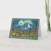 HALLOWEEN PARADE Witch Giraffe Zebra Skelly BLANK Feestdagen Kaart (Voorkant)