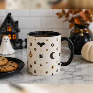 Halloween Parisian Bistro Mozaïek Tegeltje Koffie Mok