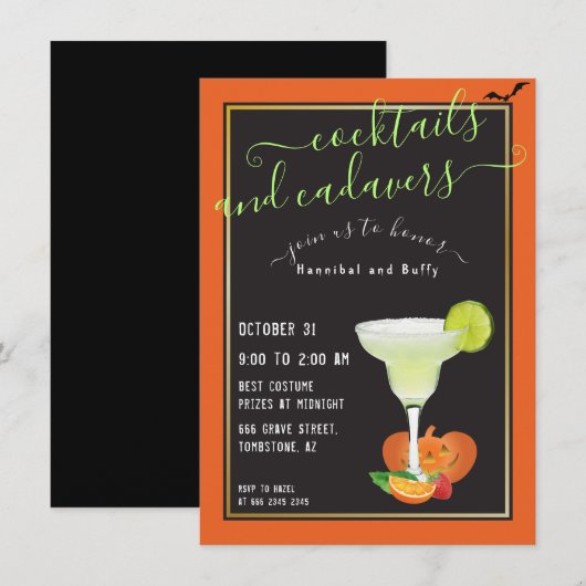 Halloween Parody Cocktails en Cadavers Strange Kaart (Voorkant / Achterkant)