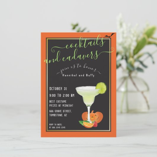 Halloween Parody Cocktails en Cadavers Strange Kaart (Staand voorkant)