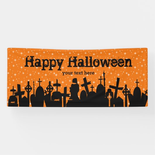 Halloween-partij * achtergrondkleur kiezen spandoek (Horizontaal)
