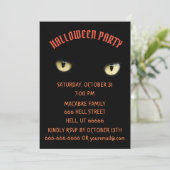 HALLOWEEN PARTIJ BLACK CAT-uitnodiging Kaart (Staand voorkant)