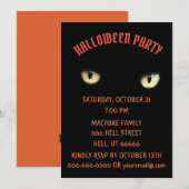 HALLOWEEN PARTIJ BLACK CAT-uitnodiging Kaart (Voorkant / Achterkant)