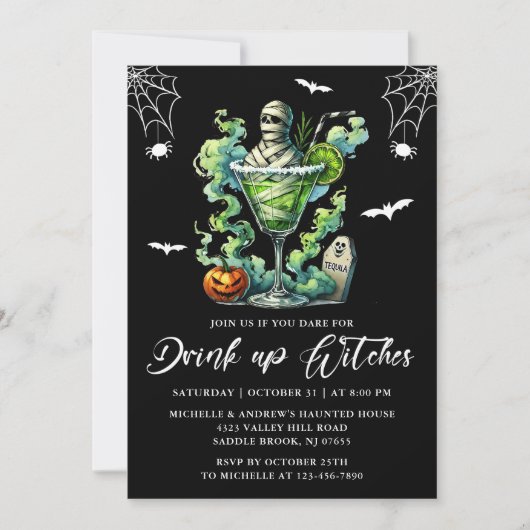 Halloween Partij Drinken Kaart (Voorkant)