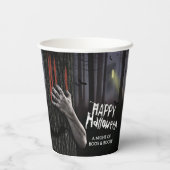 Halloween Partij in Hauned House Spooky Papieren Bekers (Achterkant)