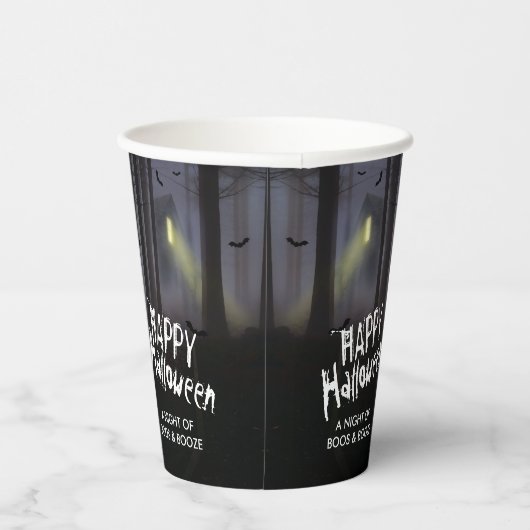 Halloween Partij in Hauned House Spooky Papieren Bekers (Rechts)