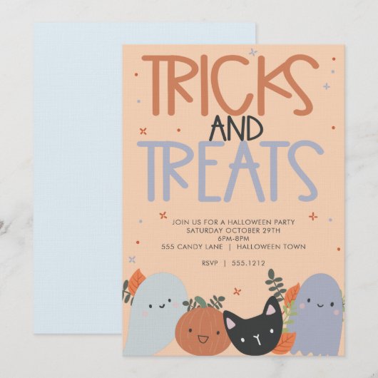 HALLOWEEN PARTIJ INVITE KAART (Voorkant / Achterkant)