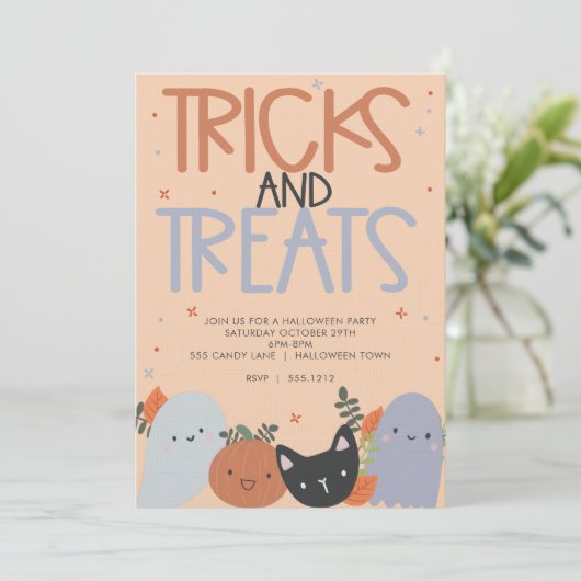 HALLOWEEN PARTIJ INVITE KAART (Staand voorkant)