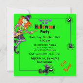 HALLOWEEN PARTIJ INVITE - KINDER - WITCHES/SPIDERS KAART (Achterkant)