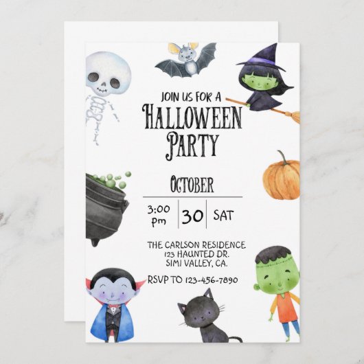 HALLOWEEN PARTIJ, KINDER HALLOWEEN, COSTUME PARTIJ (Voorkant / Achterkant)