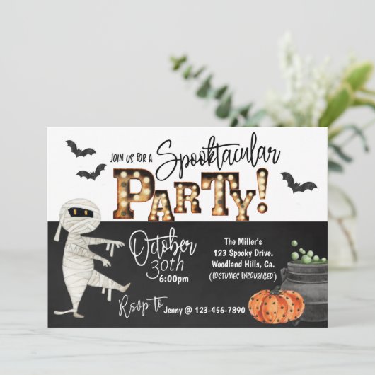 HALLOWEEN PARTIJ, KOSTPARTIJ, SPOOKY (Staand voorkant)