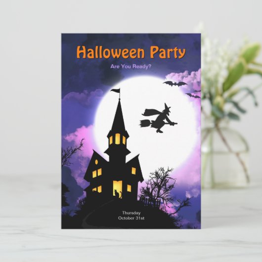 Halloween Partij tegen de sluier Kaart (Staand voorkant)