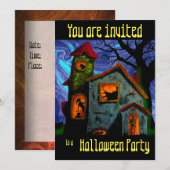 HALLOWEEN PARTIJ VOOR GEHAOND HUIS DOOR Slipperraa Kaart (Voorkant / Achterkant)