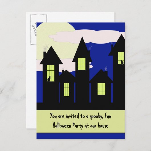 halloween partijuitnodiging - 2 beschikbare stijle uitnodiging briefkaart (Voorkant / Achterkant)