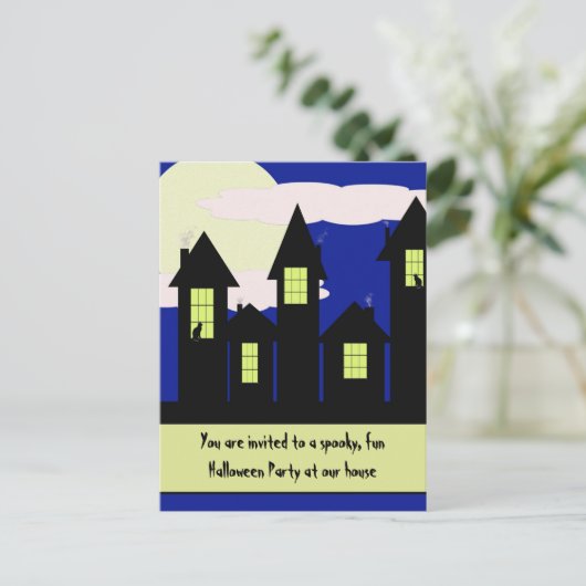 halloween partijuitnodiging - 2 beschikbare stijle uitnodiging briefkaart (Staand voorkant)