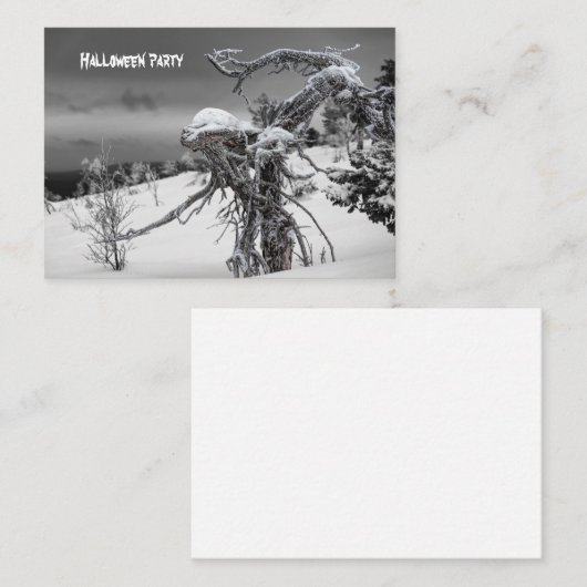 Halloween-partijuitnodiging Informatiekaartje (Voorkant / Achterkant)