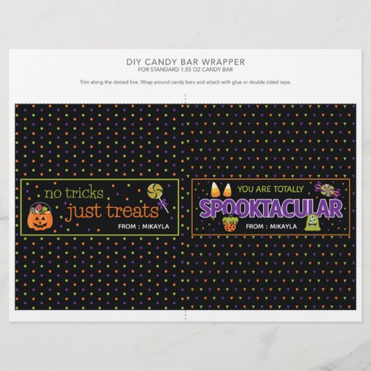 Halloween Party 1.55 oz Snoep Bar Wrapper (Voorkant)