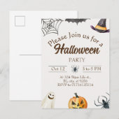 Halloween Party Aankondiging Briefkaart (Voorkant / Achterkant)