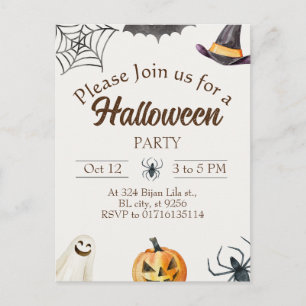 Halloween Party Aankondiging Briefkaart
