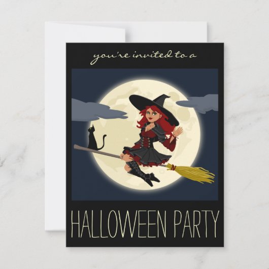 Halloween Party Adult Invitations Kaart (Voorkant)