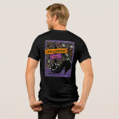 Halloween Party and Black Cat,  Tri-Blend Shirt (Achterkant volledig)
