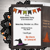 Halloween Party Banner Invitation Black Grunge Kaart