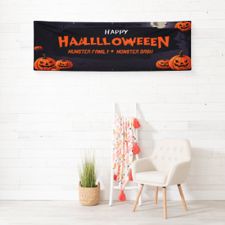  Halloween Party Banner, Pompoenen Vleermuizen Spandoek