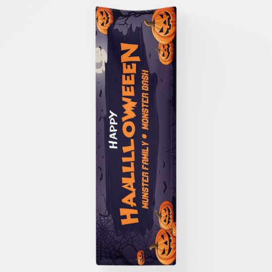  Halloween Party Banner, Pompoenen Vleermuizen Spandoek (Verticaal)