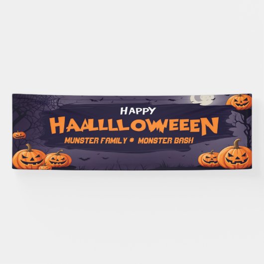  Halloween Party Banner, Pompoenen Vleermuizen Spandoek (Horizontaal)