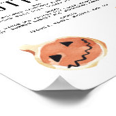 Halloween Party Bar Menu Poster (Hoek)