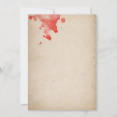 Halloween Party Bat Blood Splatter Eenvoudig Kaart (Achterkant)