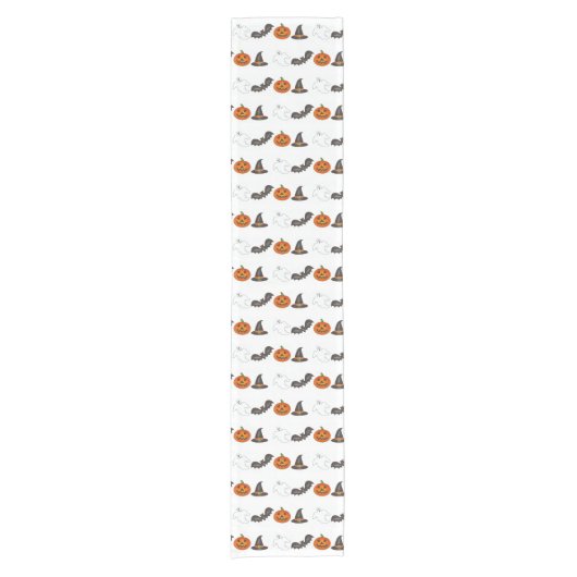 Halloween Party Bat Pumpkin Witch Ghost Korte Tafelloper (Voorkant)