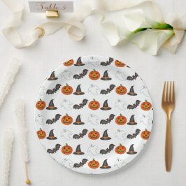 Halloween Party Bat Pumpkin Witch Ghost Papieren Bordje