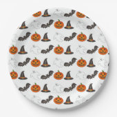 Halloween Party Bat Pumpkin Witch Ghost Papieren Bordje (Voorkant)