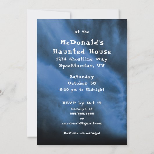 Halloween Party Bats Flying Witch Uitnodiging (Achterkant)