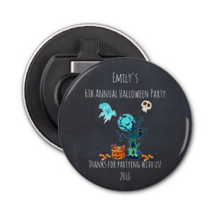 Halloween Party Bedankt Ghost Bats Skulls & Snoep Button Flesopener