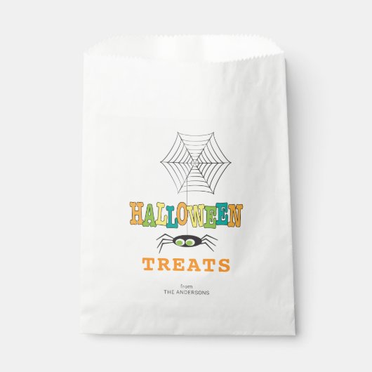 Halloween Party behandelt de spin in een heldere k Bedankzakje (Voorkant)