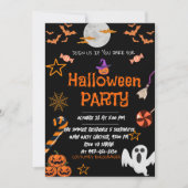 Halloween Party, bewerkbaar Spooky Kostuum Feest I Kaart (Voorkant)
