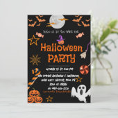 Halloween Party, bewerkbaar Spooky Kostuum Feest I Kaart (Staand voorkant)