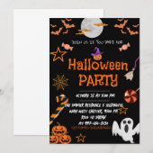 Halloween Party, bewerkbaar Spooky Kostuum Feest I Kaart (Voorkant / Achterkant)