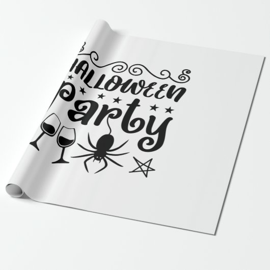 Halloween Party Birthday Cadeaupapier (Uitgerold)
