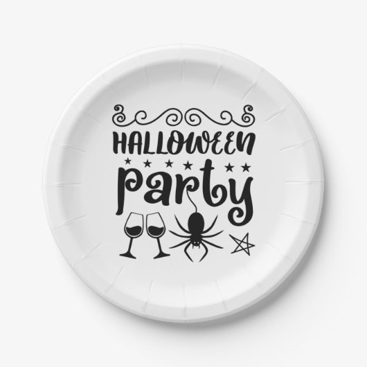 Halloween Party Birthday Papieren Bordje (Voorkant)