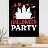 Halloween Party Birthday Poster (Keuken)