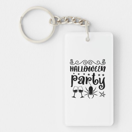 Halloween Party Birthday Sleutelhanger (Voorkant)