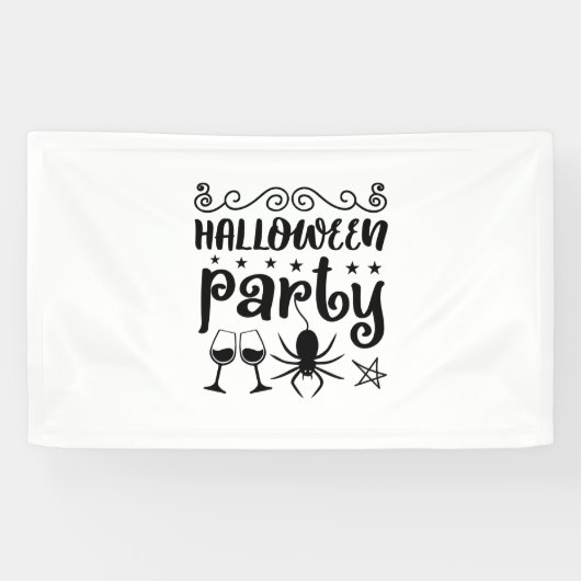 Halloween Party Birthday Spandoek (Horizontaal)