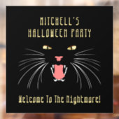 Halloween Party Black Cat Hissing Raamsticker (Vel 2)