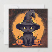 Halloween Party Black Cat Kaart (Achterkant)