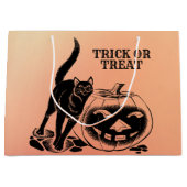 Halloween Party Black Cat Pumpkin Oranje Scary Groot Cadeauzakje (Voorkant)