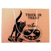 Halloween Party Black Cat Pumpkin Oranje Scary Groot Cadeauzakje (Achterkant)